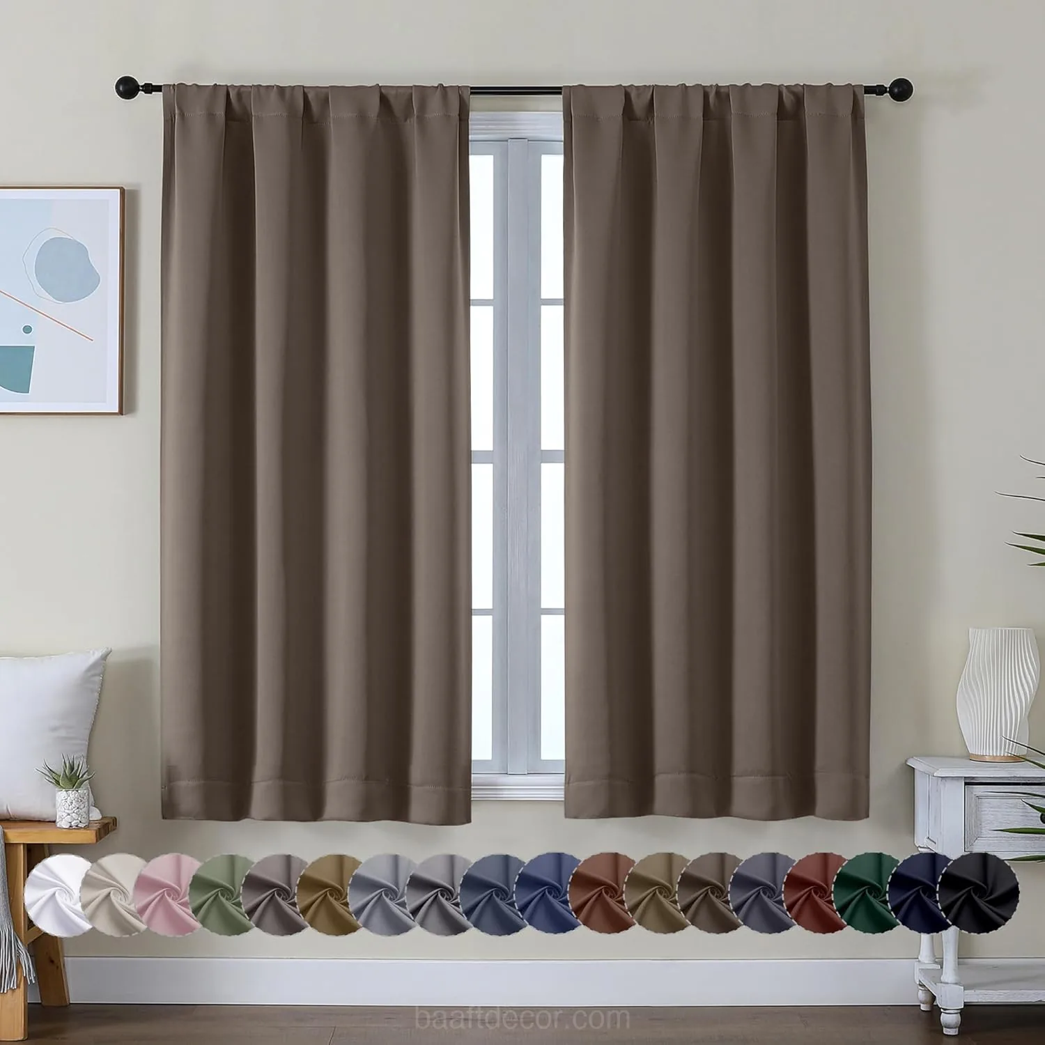 a pair of curtains with different colors - Baaft Decor Curtains